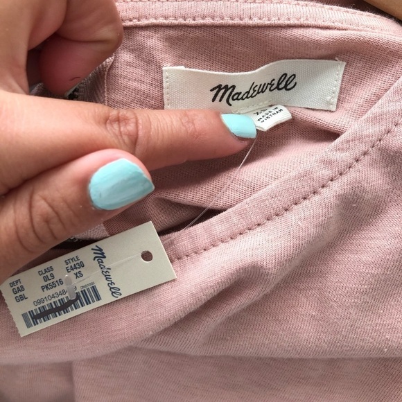 NWT Madewell Back zip swing tee blush pink - Picture 5 of 6